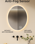 OVAL LED 800MM X 600MM / ANTI-FOG / MOTION SENSOR MIRROR
