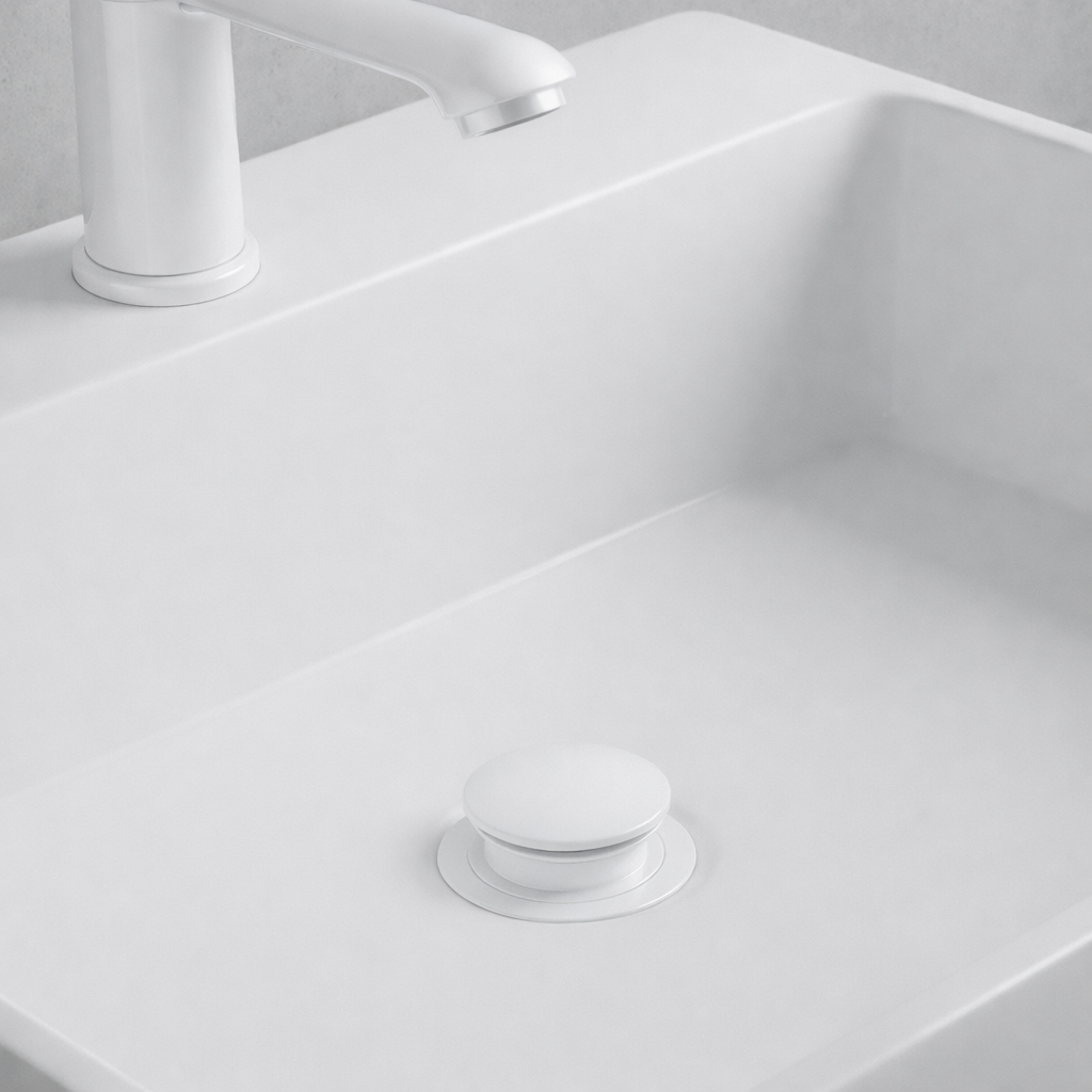 Basin Pop Up Unslotted Waste white