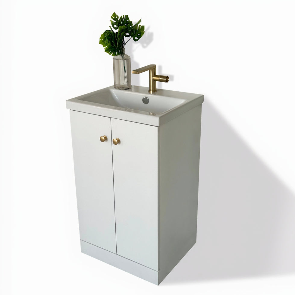 Helen white floor standing vanity 500mm