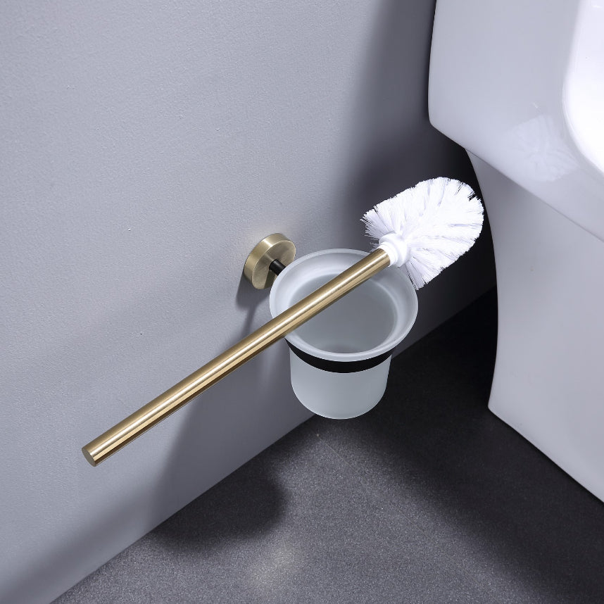Lux toilet brush holder matte black & gold