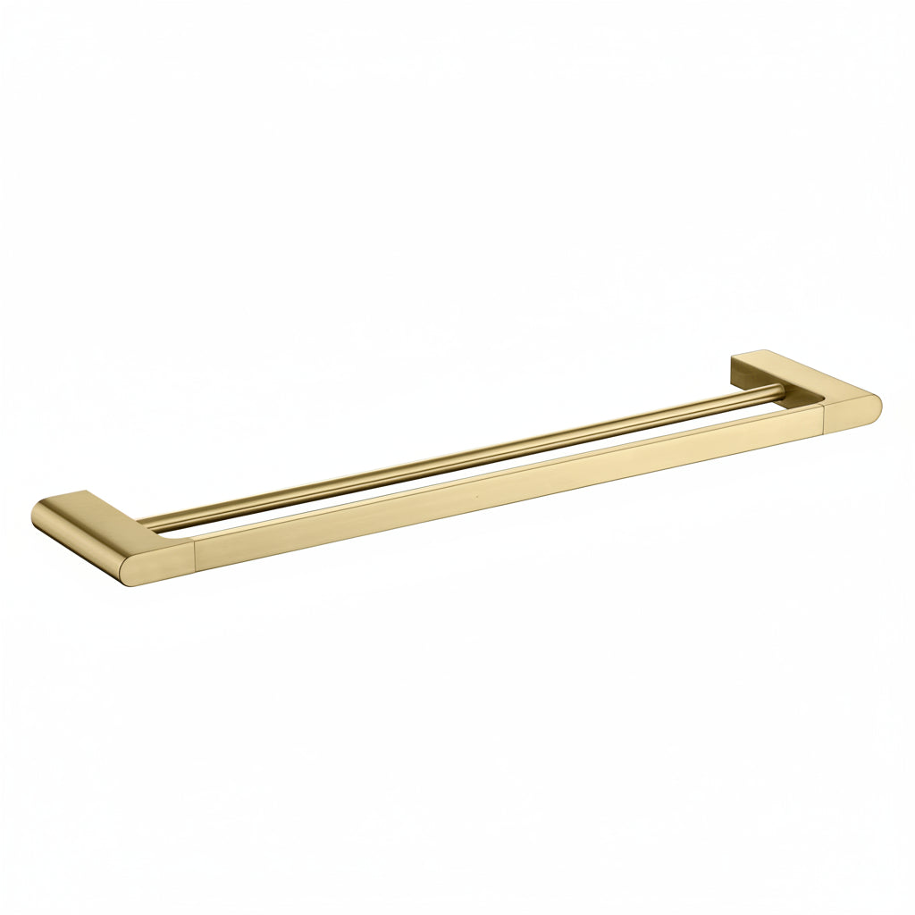 Sov Dual Towel rail brushed brass gold