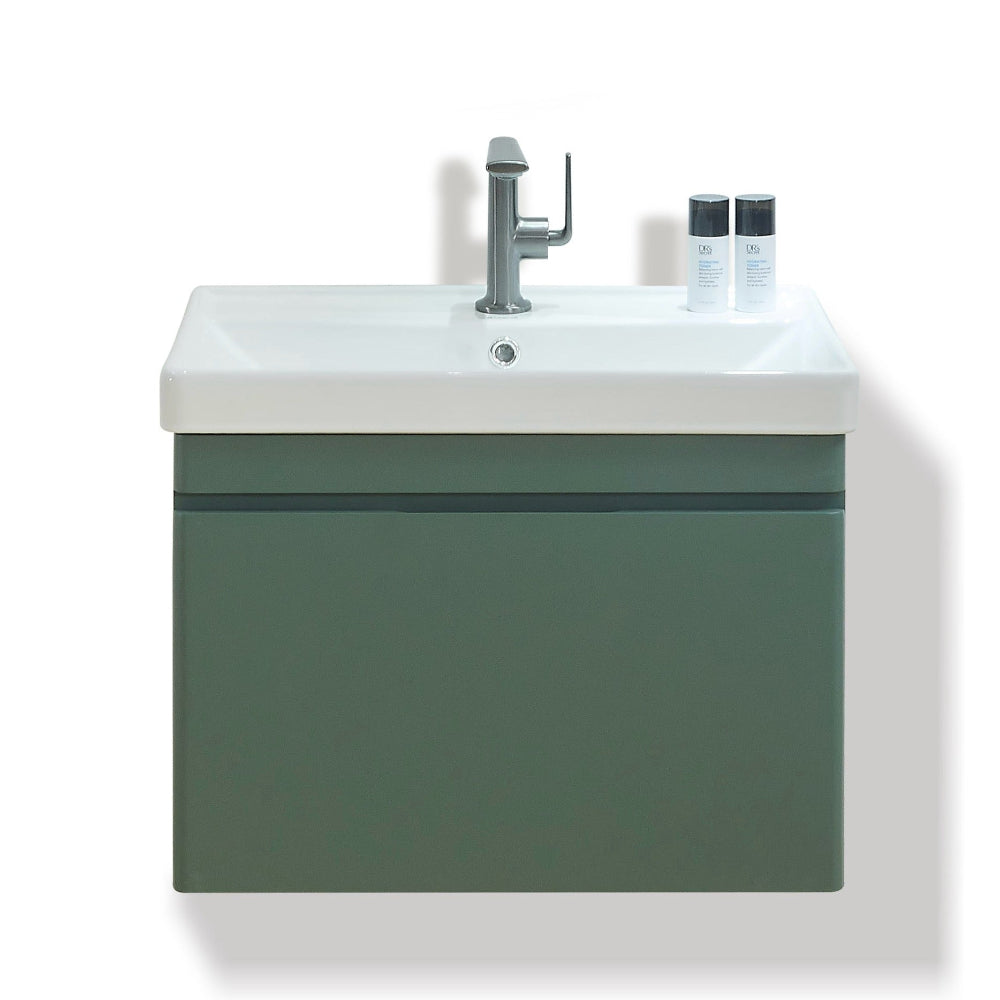 Carlota wall hung olive green vanity 600mm