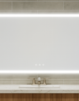 HORIZONTAL RECTANGULAR LED ANTI FOG SENSOR MOTION MIRROR 1000MM X 7500MM