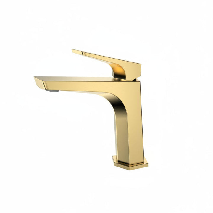 Tiva basin mixer tap brushed brass gold