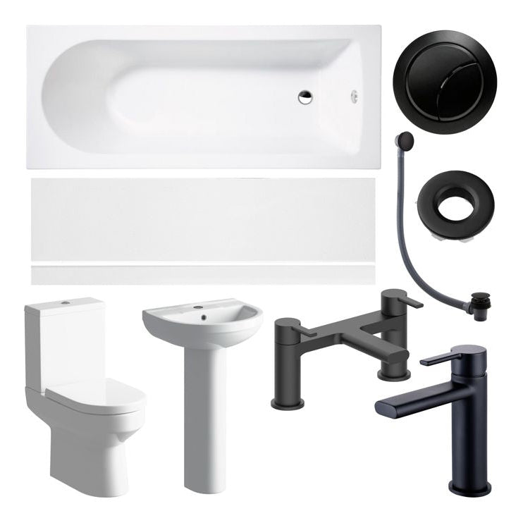 Laurus Full bathroom Suite & Bath matte Black Finishes