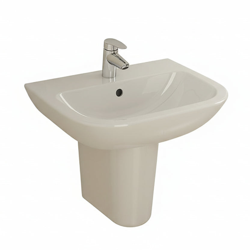 Pedestal Basin Wall Hung white 610mm