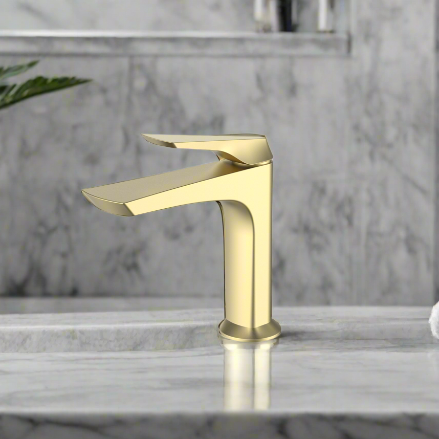 Wizard Basin Mixer tap brushed brass gold