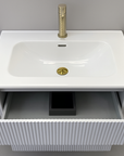 Vano wall hung fluted vanity set 600mm X 500mm