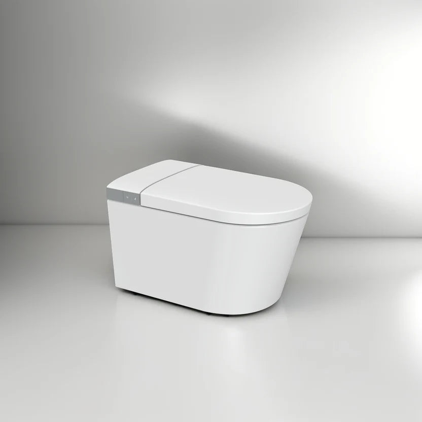 Yuki – The Floating Smart Toilet with Concealed Cistern and Chrome Flush Plate