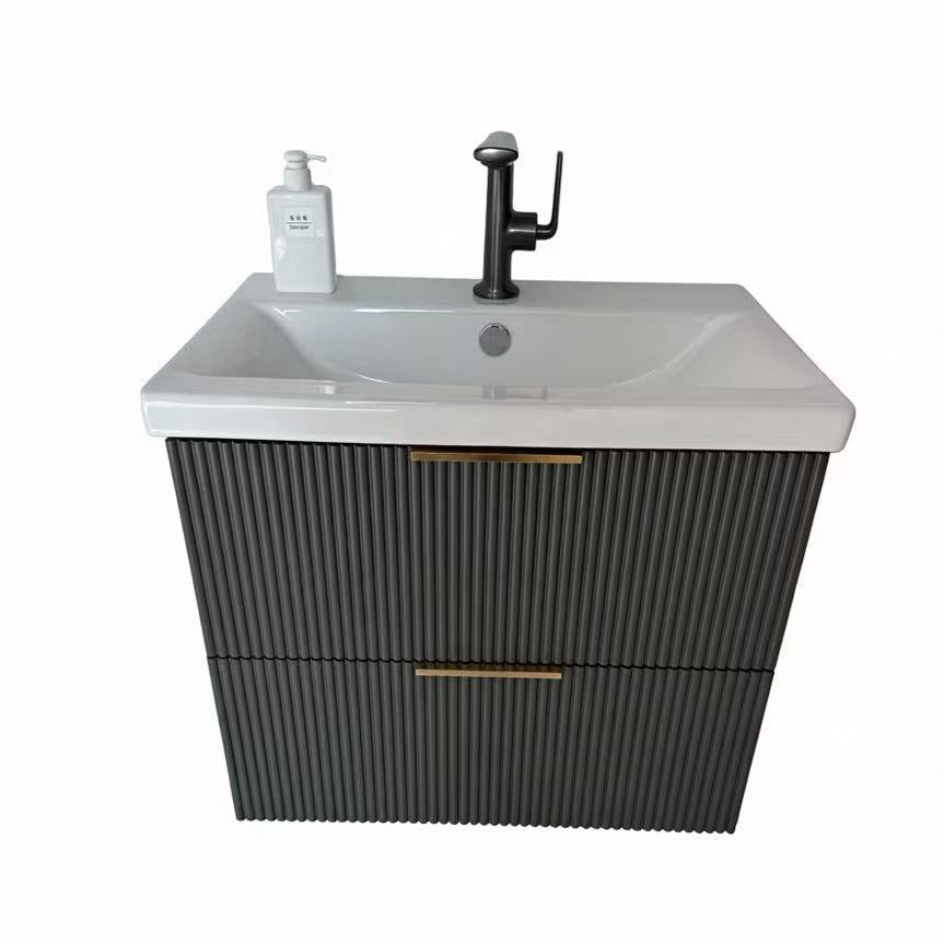 Audrey fluted wall hung vanity 600mm