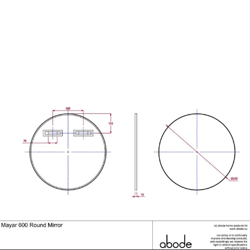 Abode Mayar 600mm Round Mirror