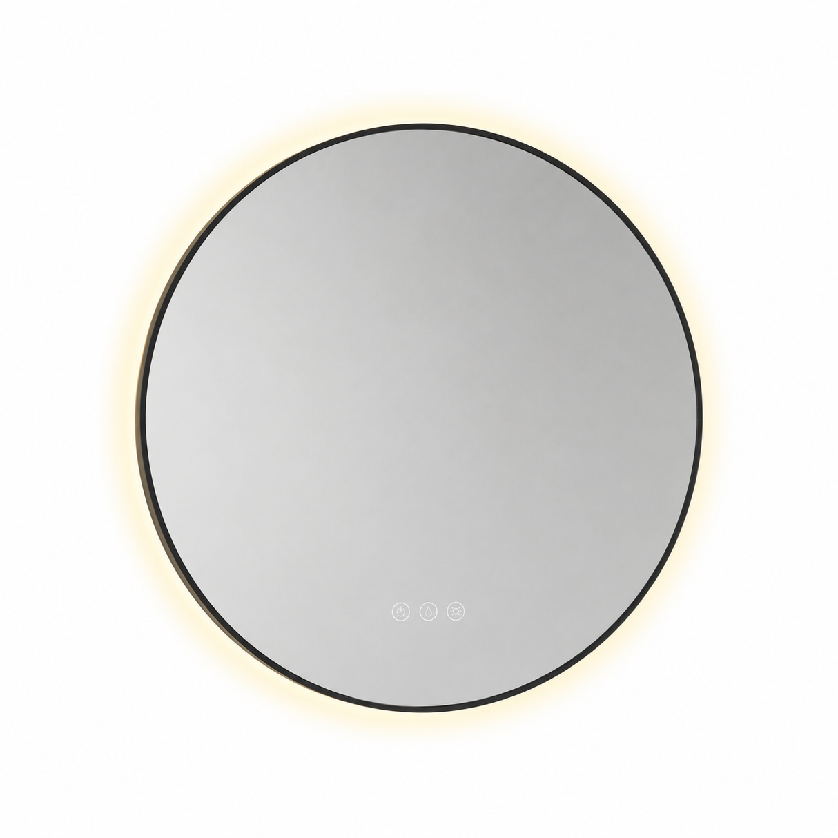 Abode Mayar 600mm Round LED Mirror - Matt Black