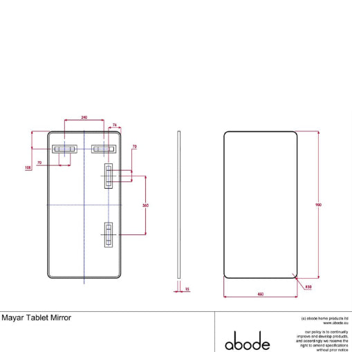 Abode Mayar 450x900mm Tablet Mirror