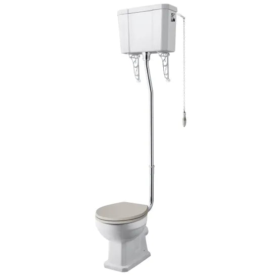 Old London Richmond Comfort Height High Level Toilet With Cistern & Flush Pipe