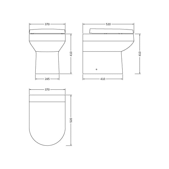 Hudson Reed Back to Wall Round Toilet Pan With Seat