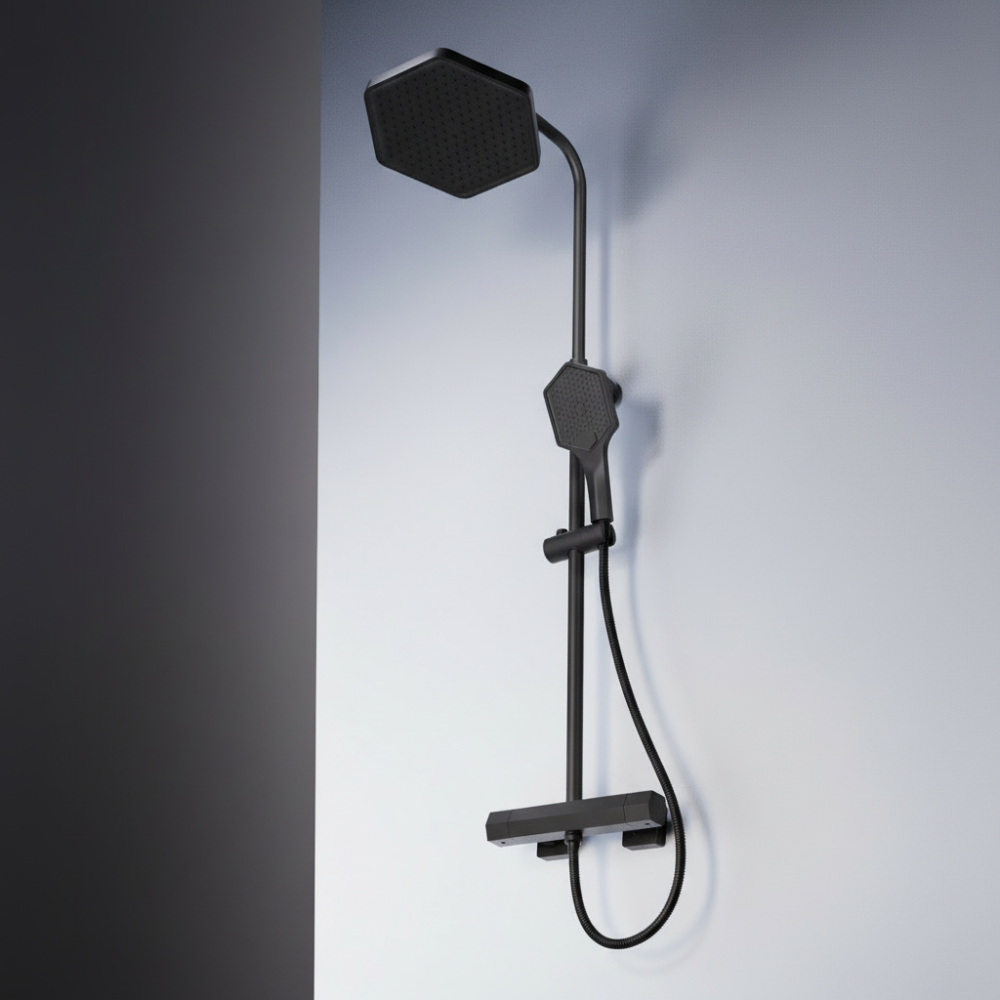 Moro Thermostatic Shower Mixer Matte Black