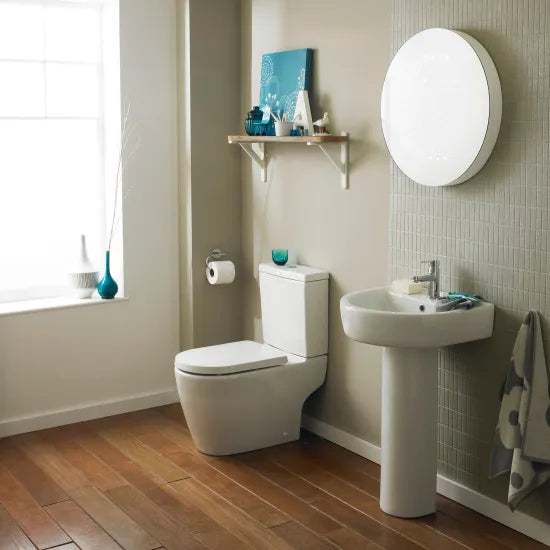 nuie Provost Semi Flush to Wall Close Coupled Toilet Pan