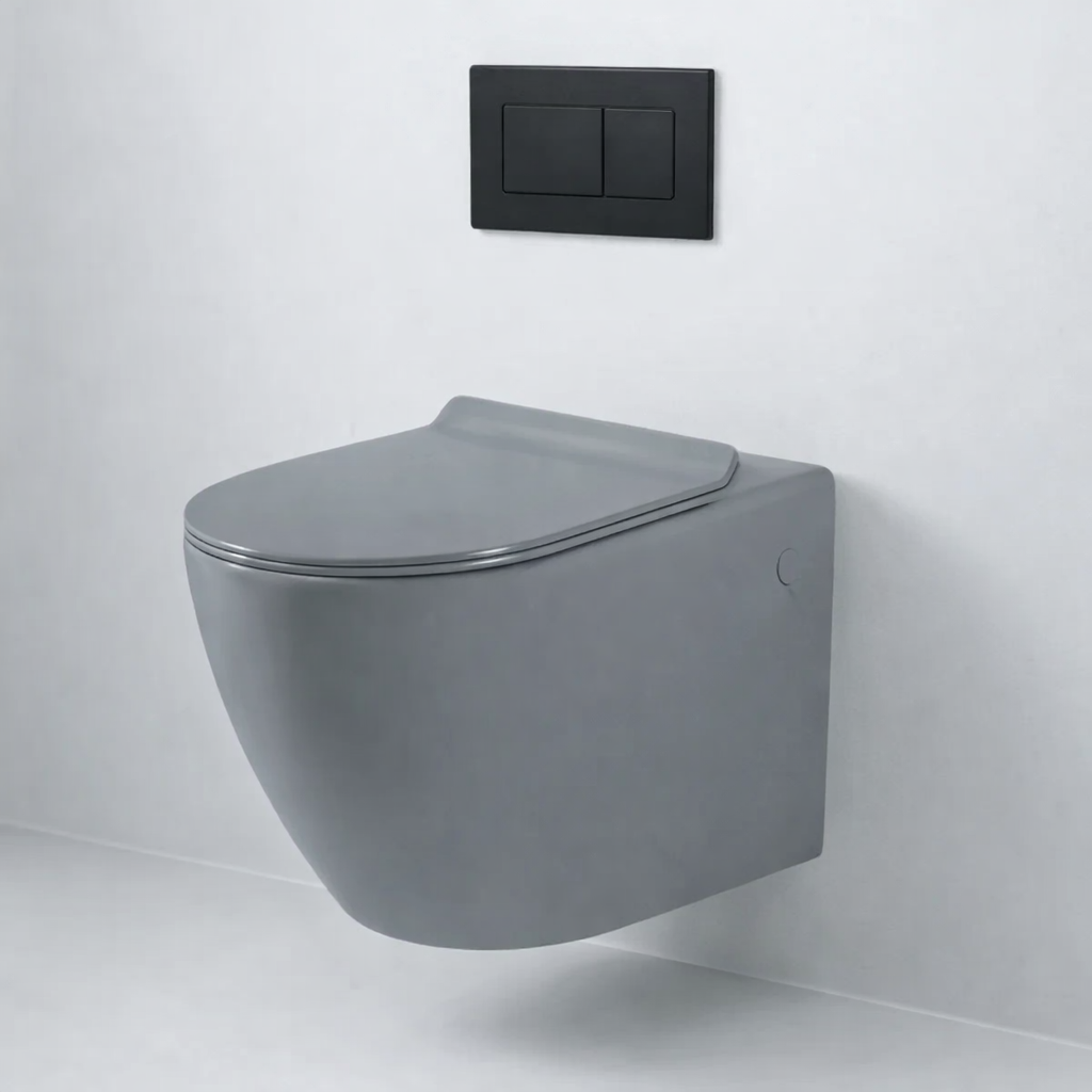Apex Matte Grey Wall Hung rimless Toilet