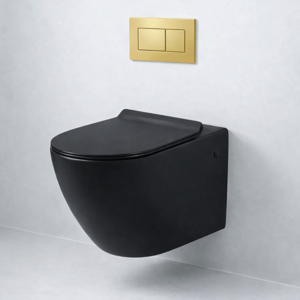 Marvel Matte Black Wall Hung rimless Toilet