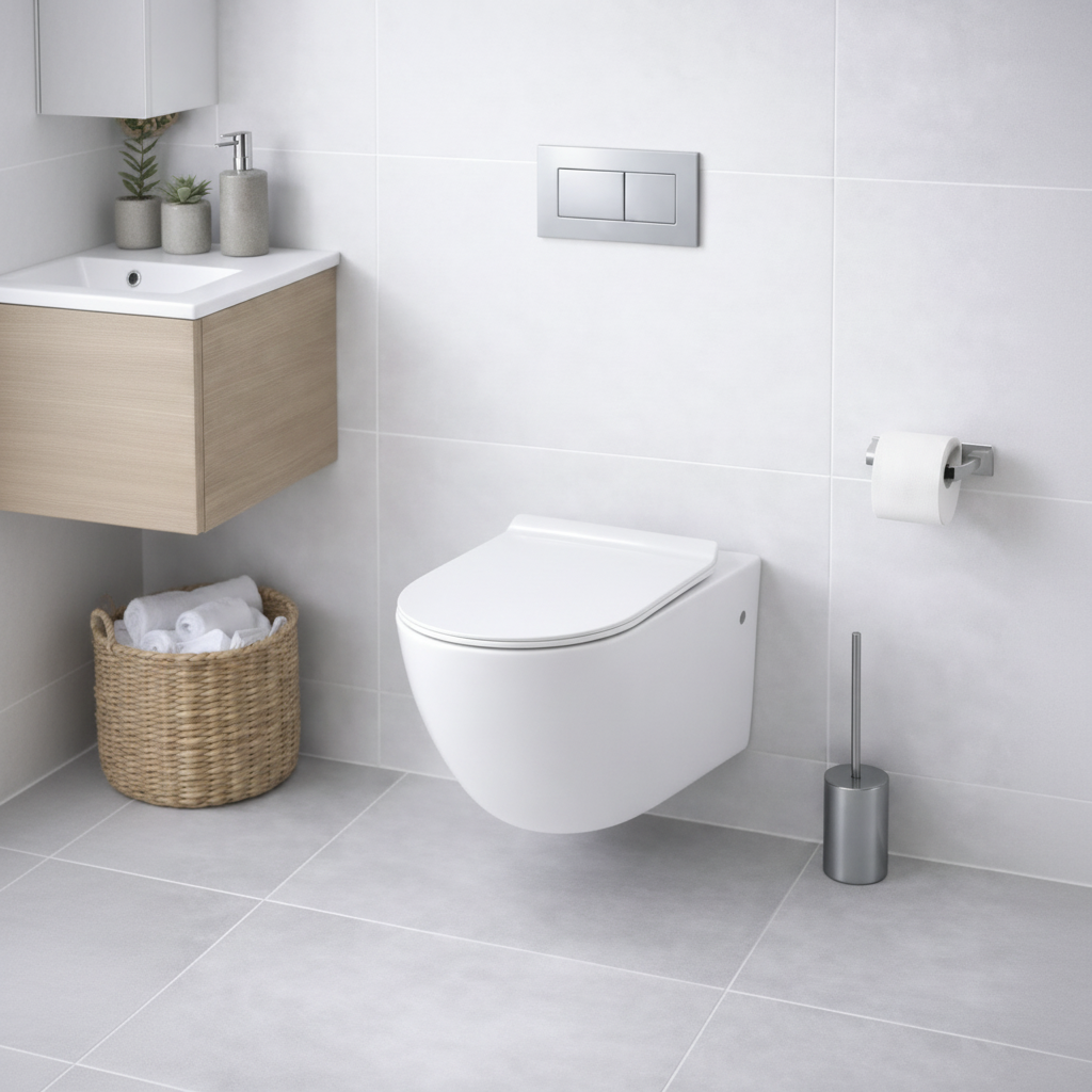 Tornado White Wall Hung rimless toilet