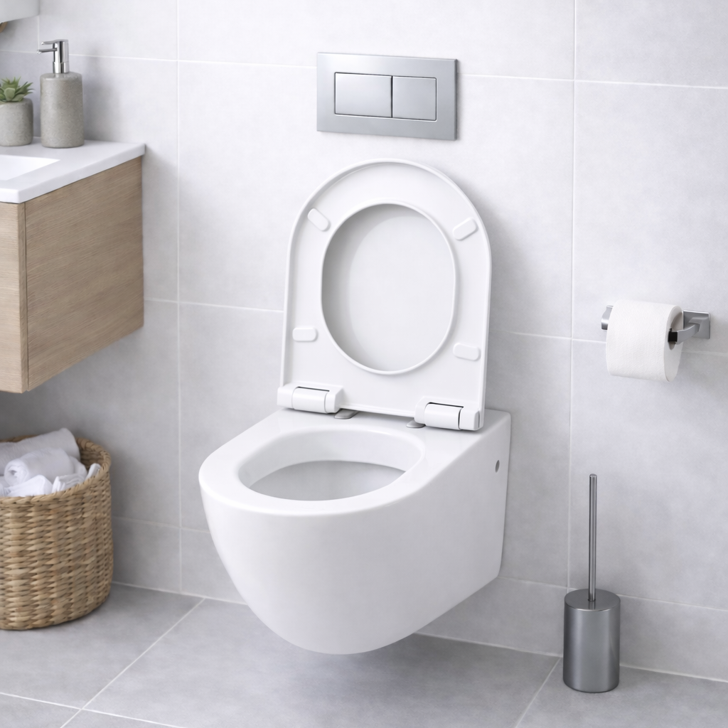 Tornado White Wall Hung rimless toilet