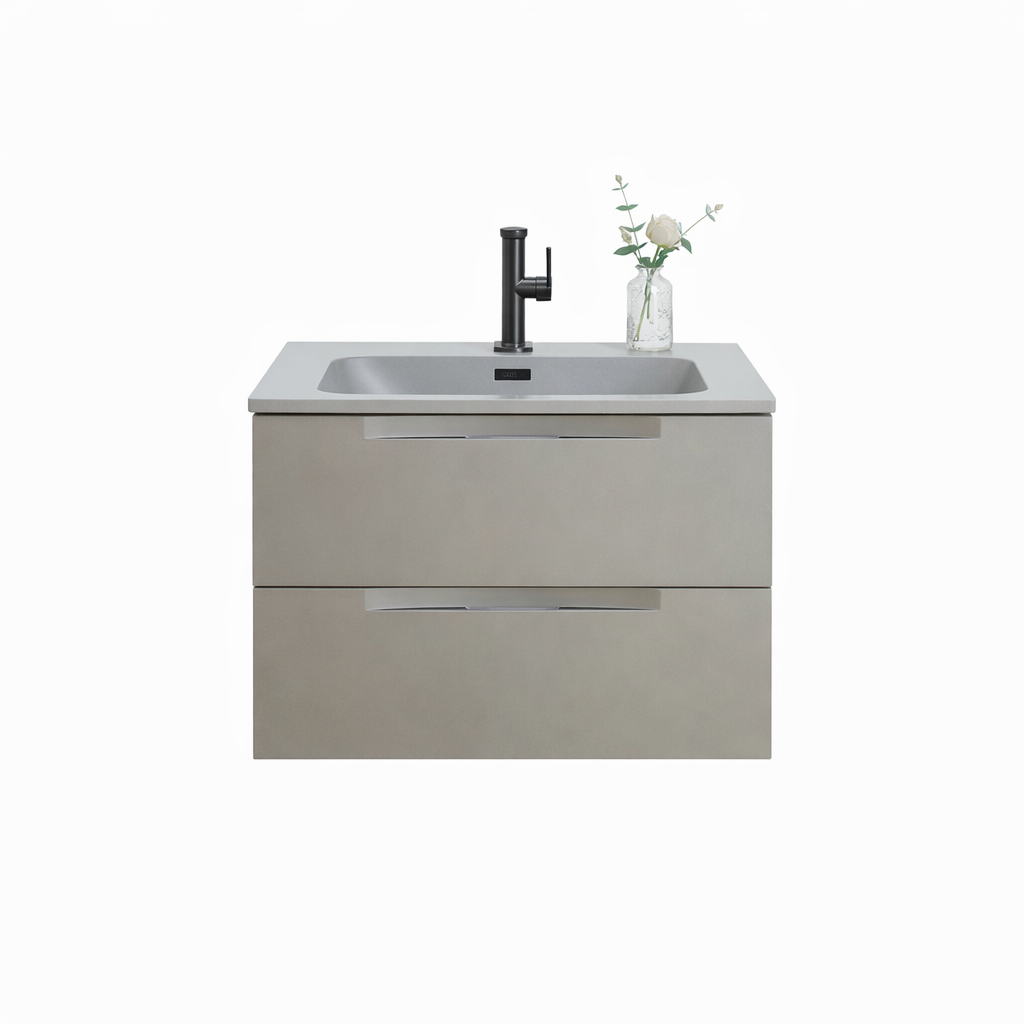 Layla metallic grey wall hung vanity 700mm