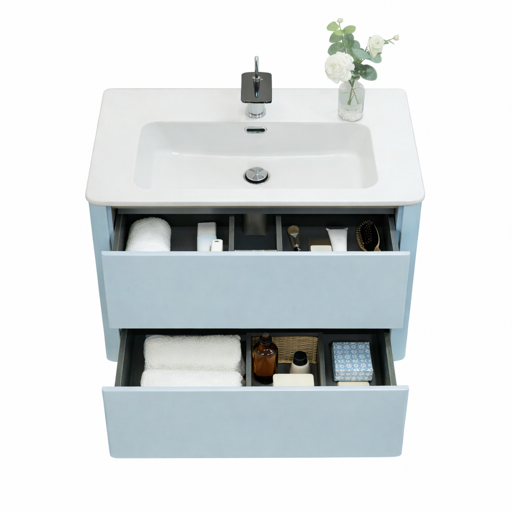Leah Baby Blue wall hung vanity 700mm