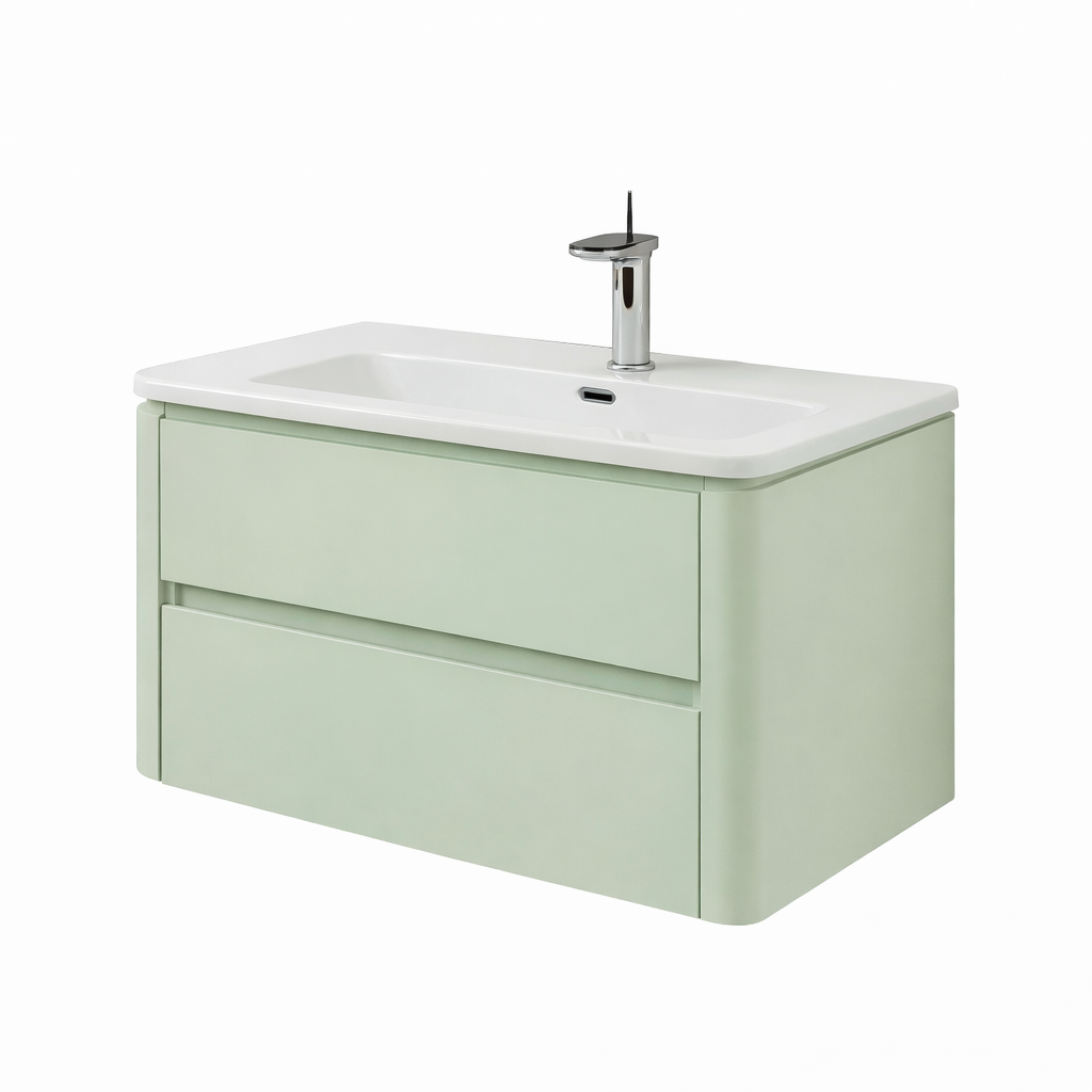 Noble Lime Green wall hung vanity 800mm