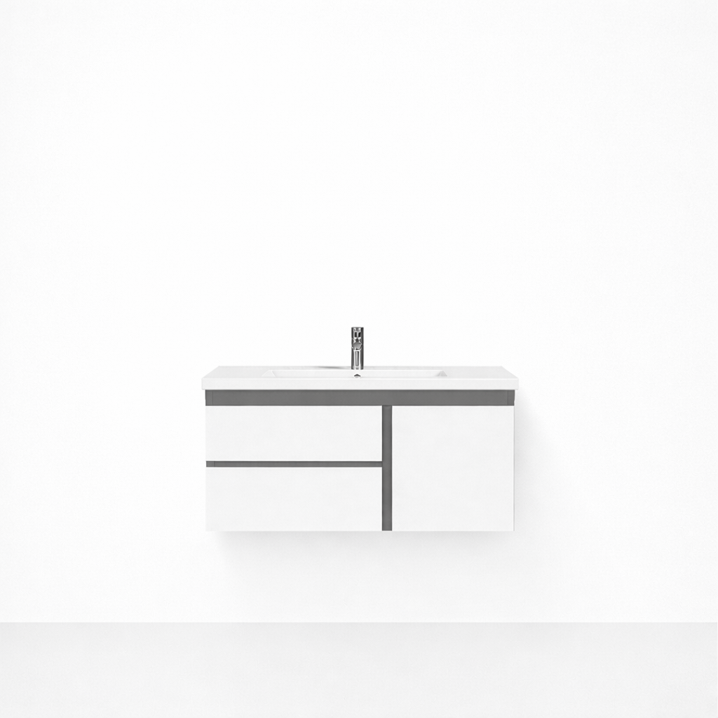 Luz gloss white/grey wall hung vanity 800mm