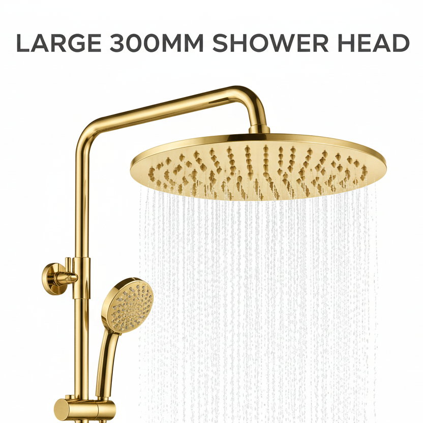 Aviro Thermostatic Shower Mixer Brushed Brass Gold