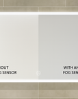 HORIZONTAL RECTANGULAR LED ANTI FOG SENSOR MOTION MIRROR 1000MM X 7500MM