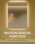 HORIZONTIAL LED ANTI FOG MOTION SENSOR MIRROR 800MM X 600MM
