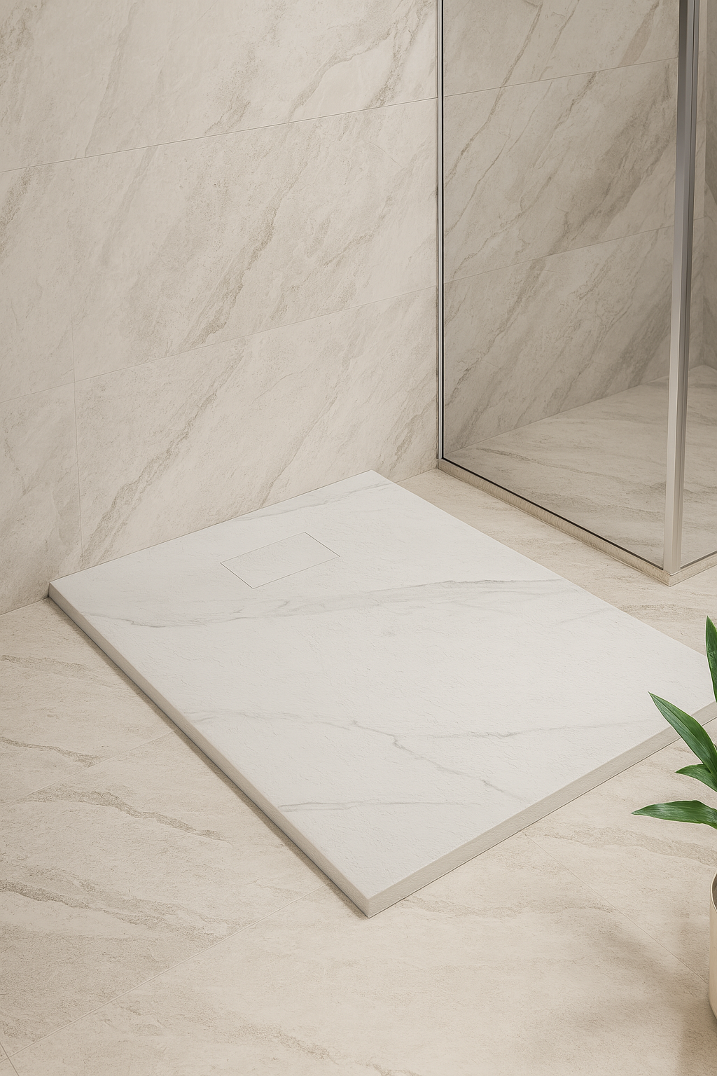 CARRERA RESIN RECTANGULAR SHOWER TRAY 1000MM X 800MM - 900MM X 900MM - WASTE INCLUDED - 2 Variants