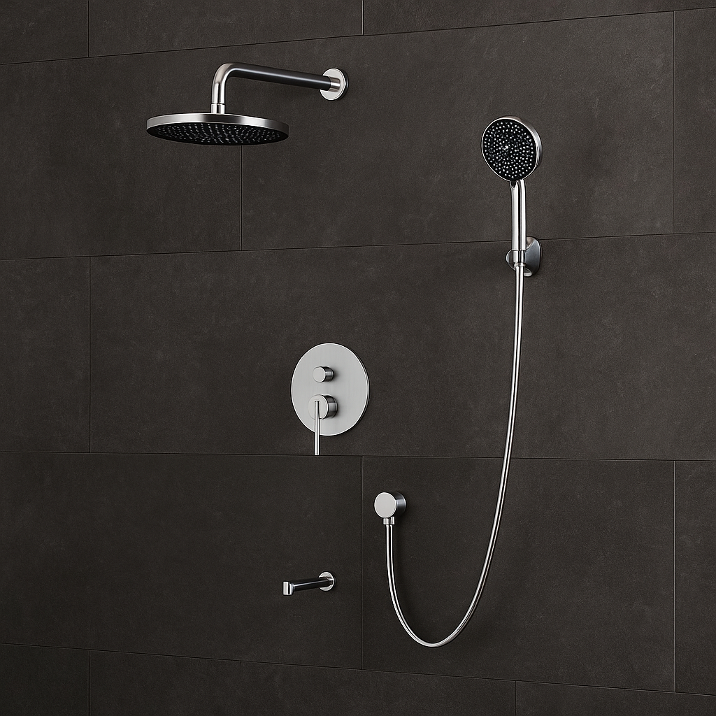 Trace concealed shower mixer polished chrome
