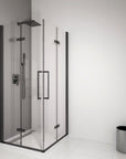 OLA Black Shower Enclosure 6MM Toughened Glass 900MM X 900MM X 1900MM
