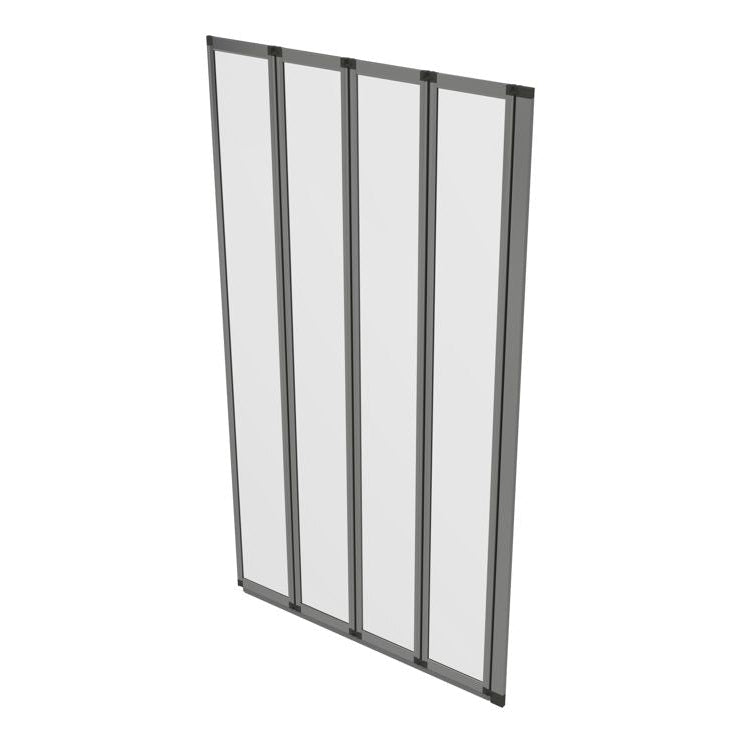 800x1400mm Framed Four Fold Bath Screen (6mm) - Chrome