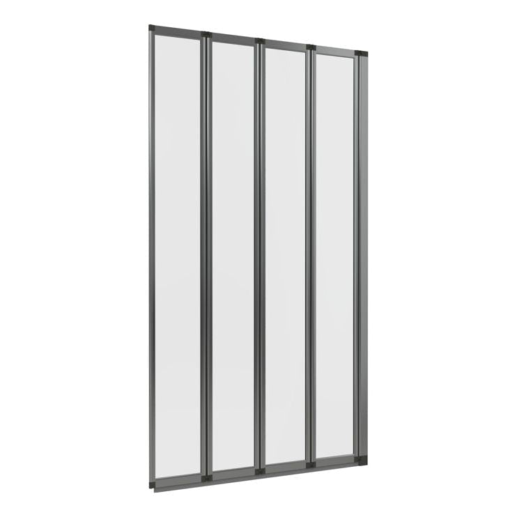 800x1400mm Framed Four Fold Bath Screen (6mm) - Chrome
