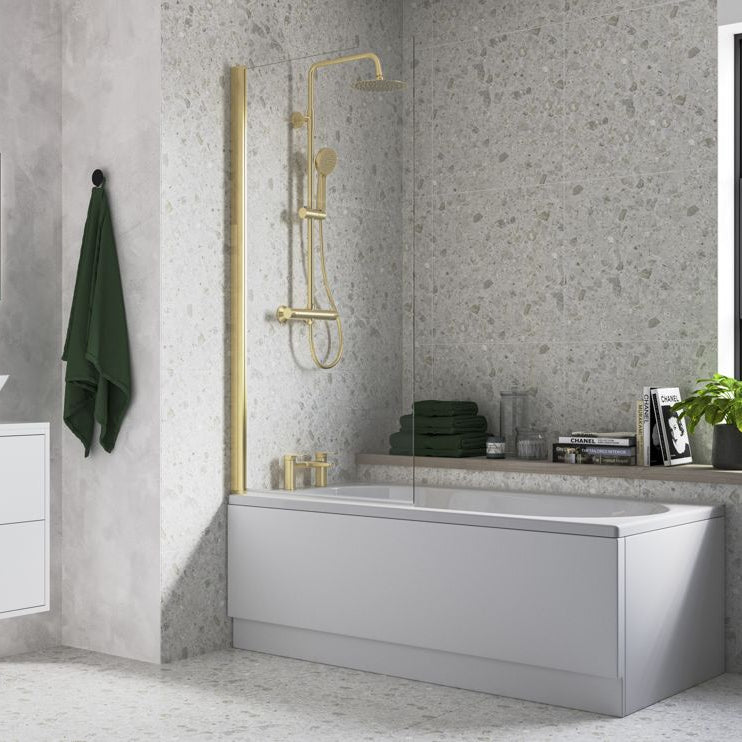 800x1500mm Single Straight Bath Screen (6mm)