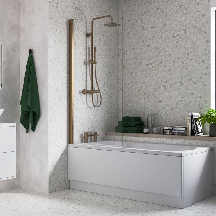 800x1500mm Single Straight Bath Screen (6mm)
