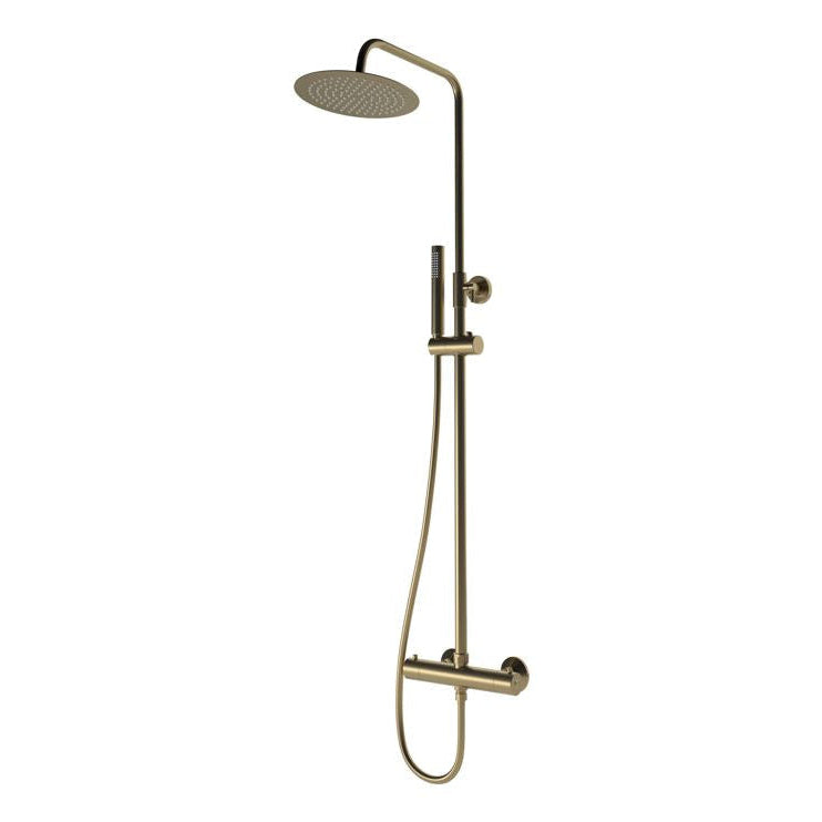 Aurora Round Thermostatic Bar Mixer w/Riser Kit - Brushed Bronze