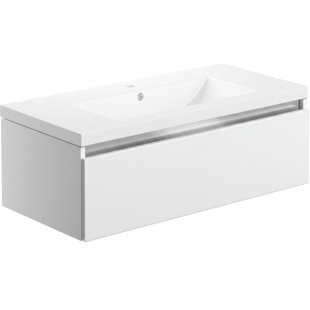Carino 1 Drawer Wall Hung Basin Unit Inc. Basin