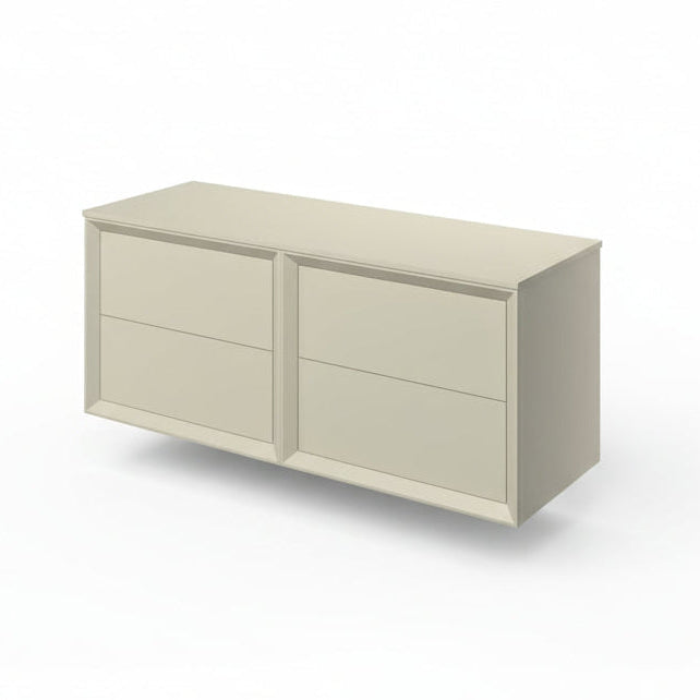 Push 1200mm Wall Hung 4 Drawer Basin Unit Run & Top