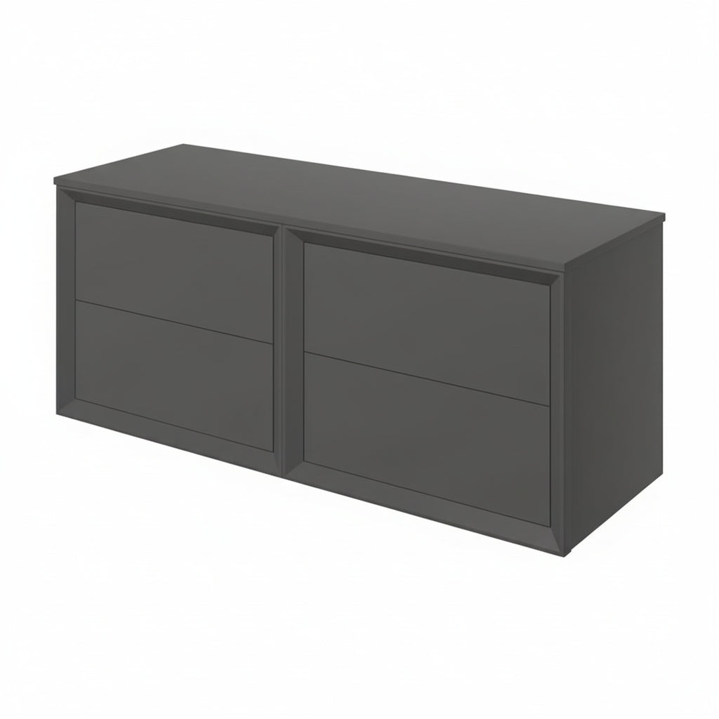 Push 1210mm Wall Hung 4 Drawer Basin Unit Run & Top