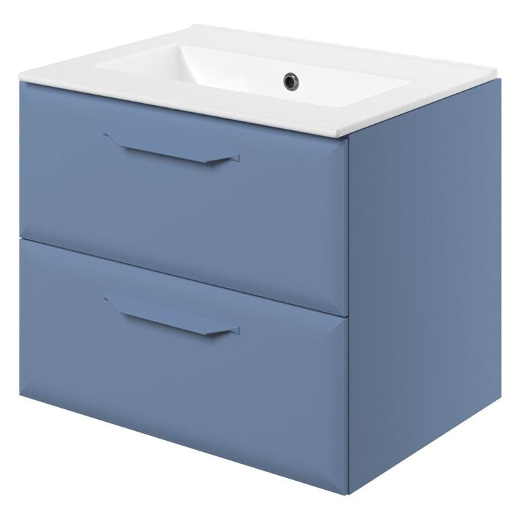 Mika 615mm Wall Hung 2 Drawer Basin Unit w/1TH Basin