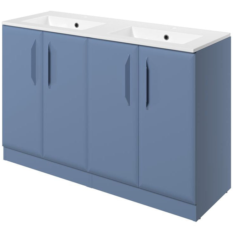 Mika 1210mm Floor Standing 4 Door Basin Unit w/2TH Basin