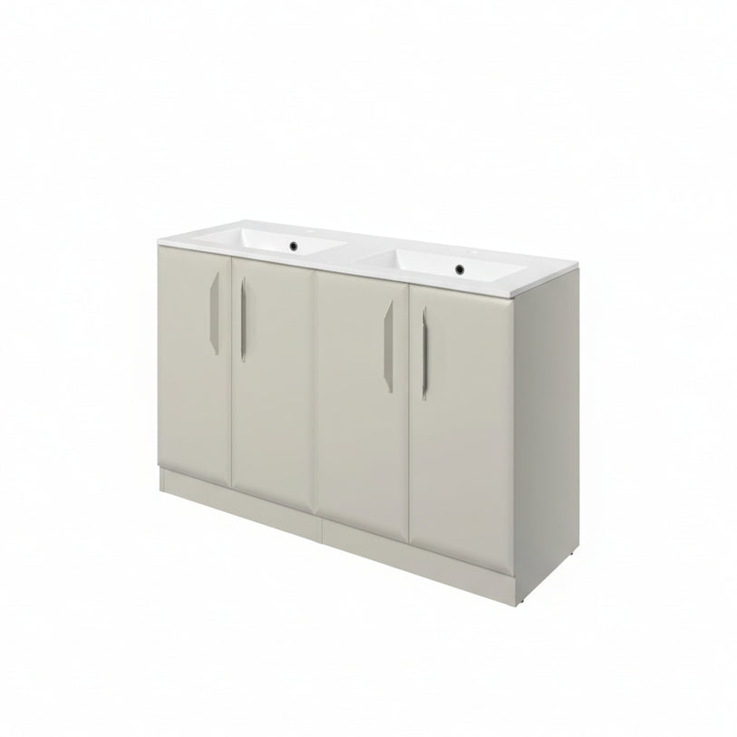 Mika 1210mm Floor Standing 4 Door Basin Unit w/2TH Basin