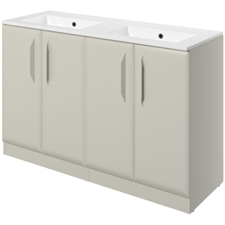 Mika 1210mm Floor Standing 4 Door Basin Unit w/2TH Basin