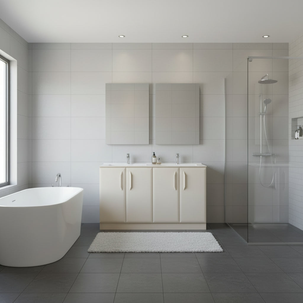 Mika 1210mm Floor Standing 4 Door Basin Unit w/2TH Basin
