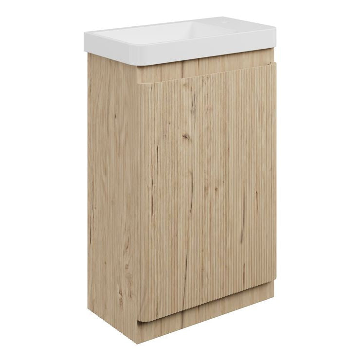 Kuba 550mm Floor Standing Slim Depth 1 Door Basin Unit & 1TH Basin