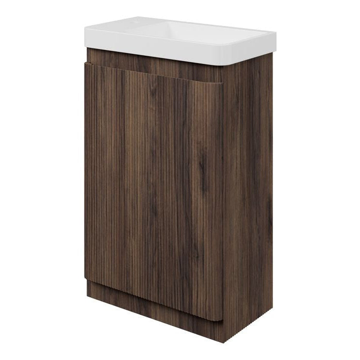 Kuba 550mm Floor Standing Slim Depth 1 Door Basin Unit & 1TH Basin